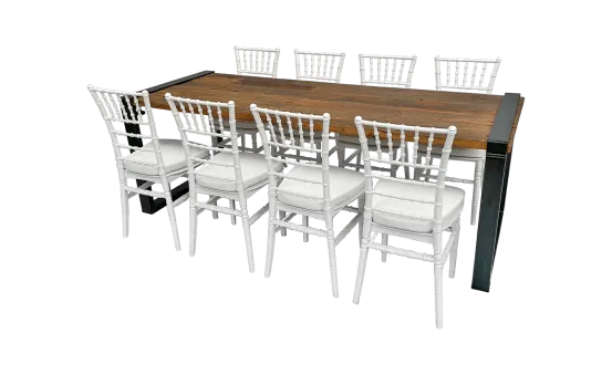 Industrial Dinnertableset 8P. 2,2 m Chiavari