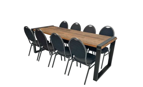 Industrial Dinnertableset 8P. 2,2 m Bankett