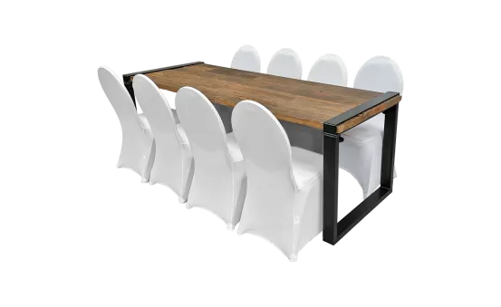 Industrial Dinnertableset 8P. 2,2 m Bankett / Husse