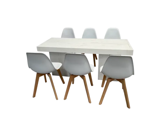 Keeve wei&szlig; Dinnertable Wood 6P.