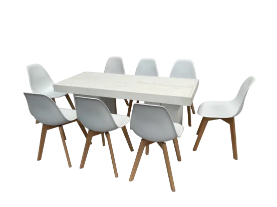 Keeve wei&szlig; Dinnertable Wood 8P.