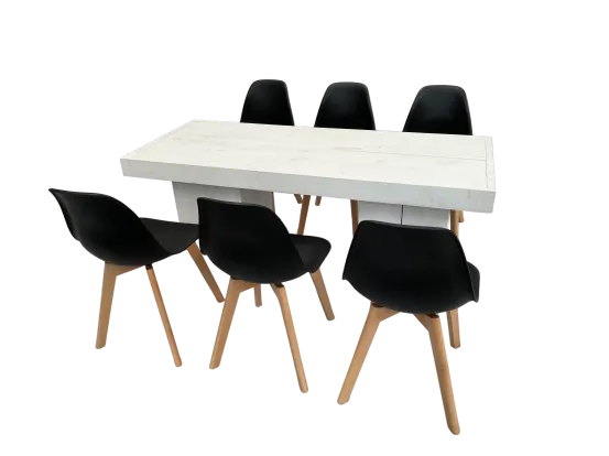 Keeve schwarz Dinnertable Wood 6P.