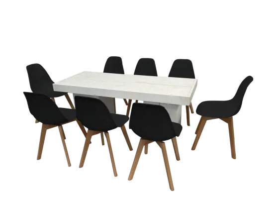 Keeve schwarz Dinnertable Wood 8P.