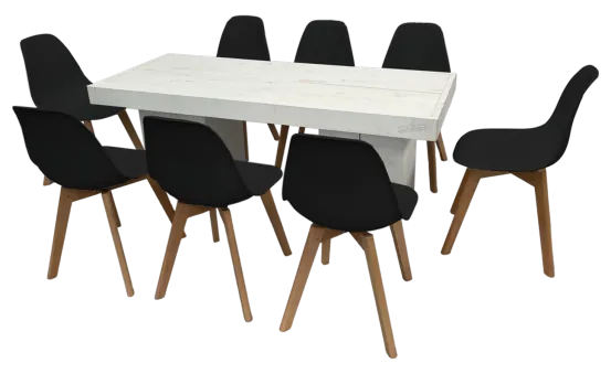 Keeve schwarz Dinnertable Wood 8P.