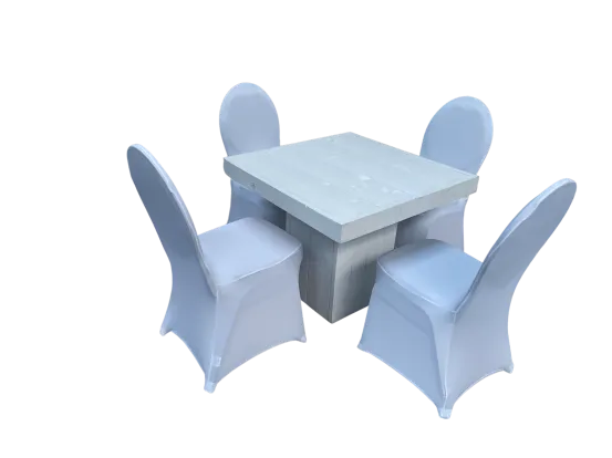 Bankett Bistroset wei&szlig; / Husse