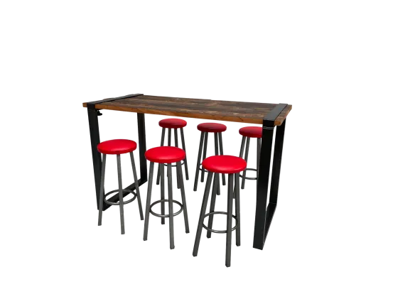Industrial Hightableset 6P.  1,8 m rot