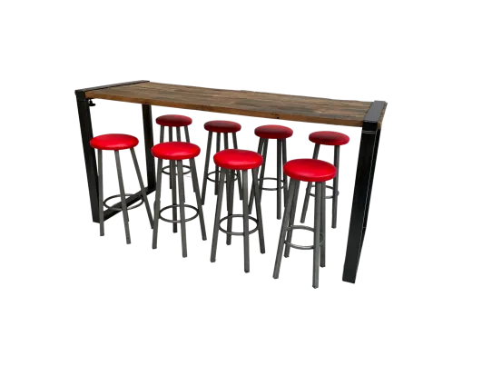 Industrial Hightableset 8P.  2,2 m rot