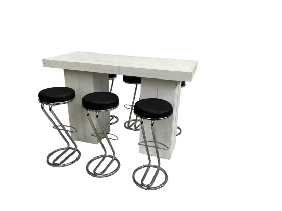 Wood Hightable Set 6P. Z-Fuß schwarz