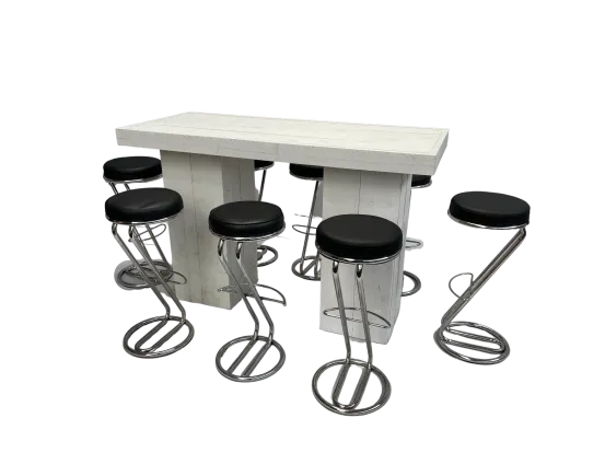 Wood Hightable Set 8P. Z-Fu&szlig; schwarz