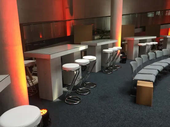 Wood Hightable Set 6P. Z-Fu&szlig; wei&szlig;