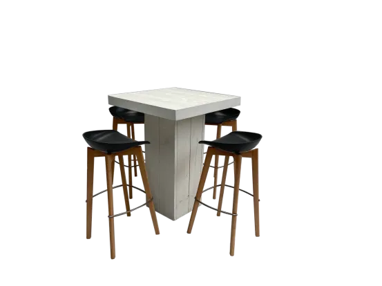 Woodlounge Stehtischset Keeve schwarz flach 4P.