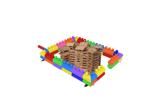 Holzbausteine XXL Bandenspa&szlig;