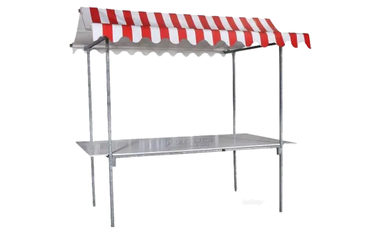 Marktstand pommes rot-wei&szlig;