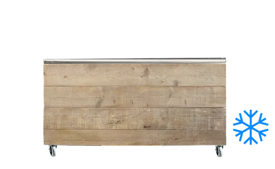 Grillgut K&uuml;hlung Wood mit Edelstahl Arbeitsfl&auml;che