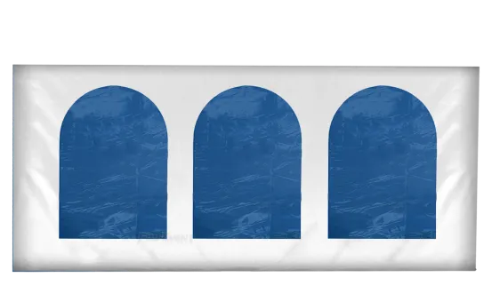 Seitenwand 4 m LKW Plane mit 3 Fenstern weiss (Mastertent) 