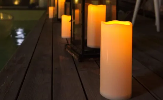 LED Outdoor Kerzen Akku  Set 8 St&uuml;ck 