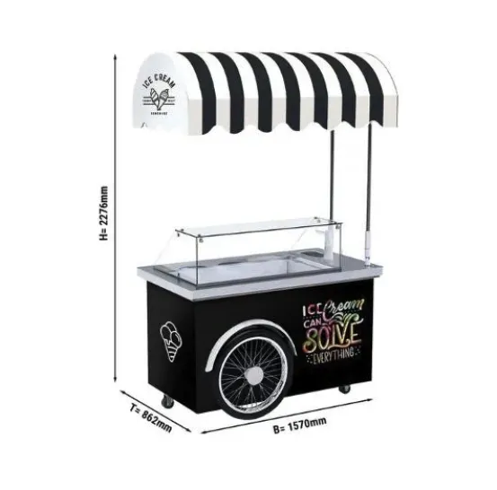 Mobiler Eiswagen mit Beleuchtung