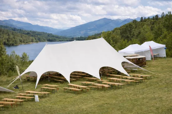 Sternzelt 3-Mast 21,70 x 12,60 Meter