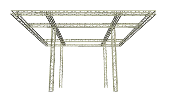 Traversenstand mit Vordach