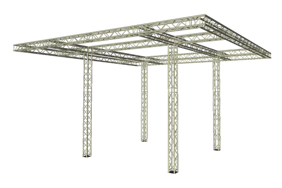 Traversenstand mit Vordach