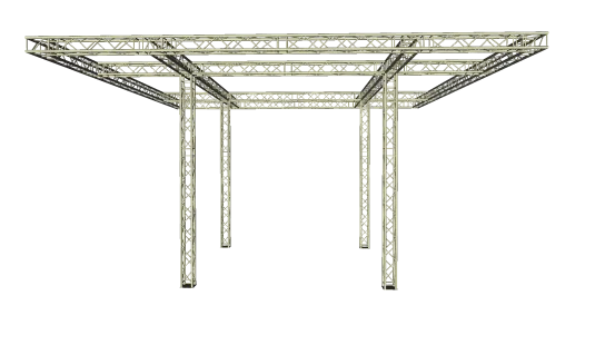 Traversenstand mit Vordach