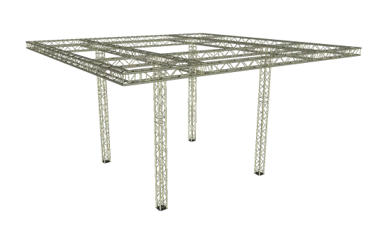 Traversenstand mit Vordach