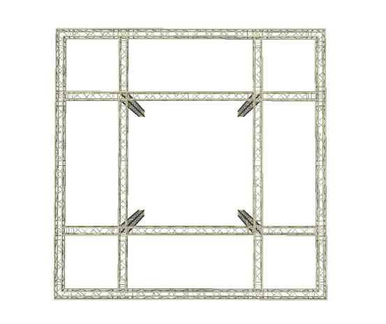 Traversenstand mit Vordach