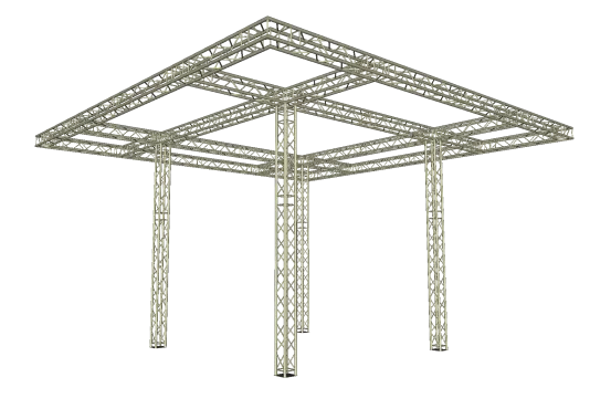 Traversenstand mit Vordach