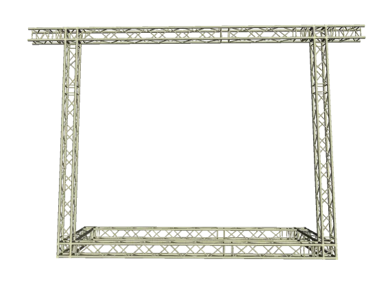 LED Wand Support mit Ausleger 5,35 x 4,95 m 