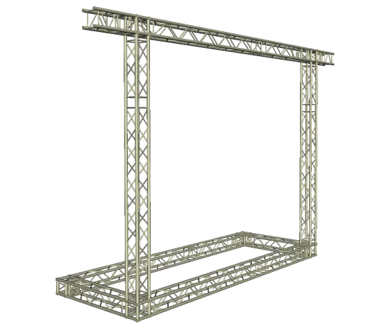 LED Wand Support mit Ausleger 5,35 x 4,95 m 