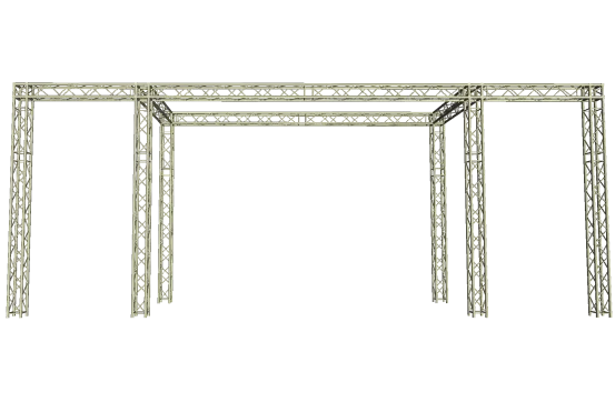 LED Wand Support mit Eventgewicht und Bannerausleger 11,20x 5,00 m 