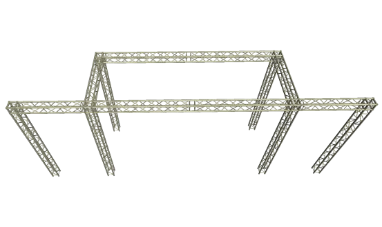 LED Wand Support mit Eventgewicht und Bannerausleger 11,20x 5,00 m 