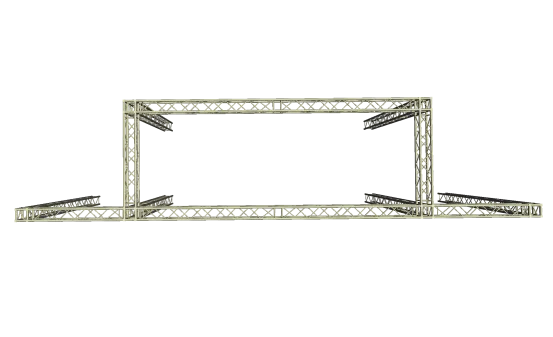 LED Wand Support mit Eventgewicht und Bannerausleger 11,20x 5,00 m 