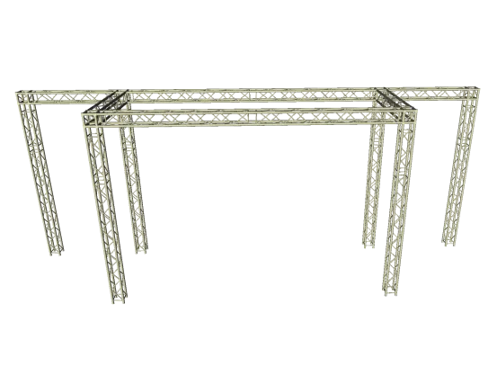 LED Wand Support mit Eventgewicht und Bannerausleger 11,20x 5,00 m 