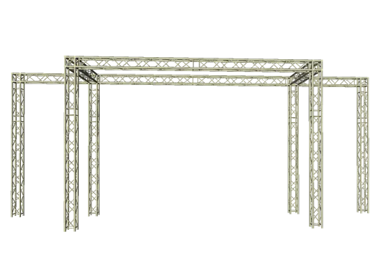 LED Wand Support mit Eventgewicht und Bannerausleger 11,20x 5,00 m 