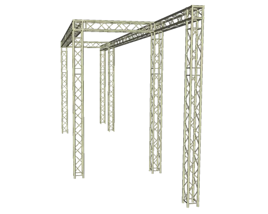 LED Wand Support mit Eventgewicht und Bannerausleger 11,20x 5,00 m 