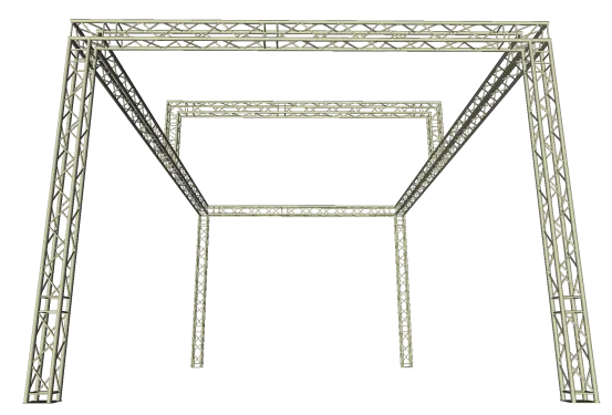 Traversenstand 6 x 9,5 m mit 1m Aufbau