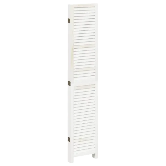 Paravent 5-Fach Wei&szlig; 