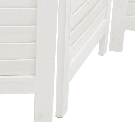 Paravent 5-Fach Wei&szlig; 