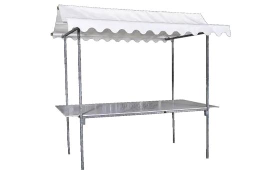 Stahl Marktstand Wei&szlig; 