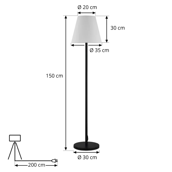 Stehlampe ,,JIMMY'' Schwarz