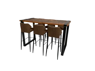 Industrial Hightableset 6P.  1,8 m wei&szlig; flach