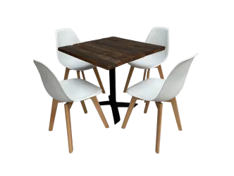 Industrial Bistrotischset 4P. cognac