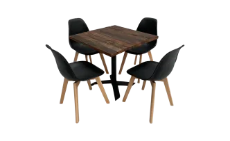 Industrial Bistrotischset 4P. cognac