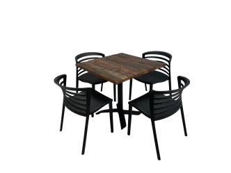 Buffet-Marktstand blau