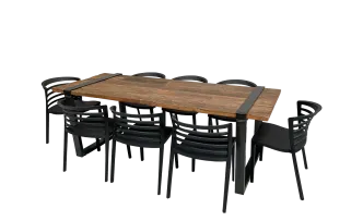 Industrial Dinnertableset 8P. 2,2 m Hochzeit