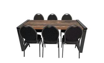 Industrial Dinnertableset 6P. 1,8 m schwarz 