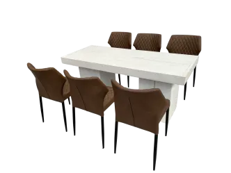 Keeve wei&szlig; Dinnertable Wood 6P.