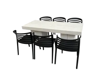 Keeve wei&szlig; Dinnertable Wood 6P.