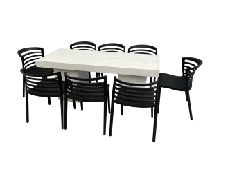 Keeve wei&szlig; Dinnertable Wood 8P.